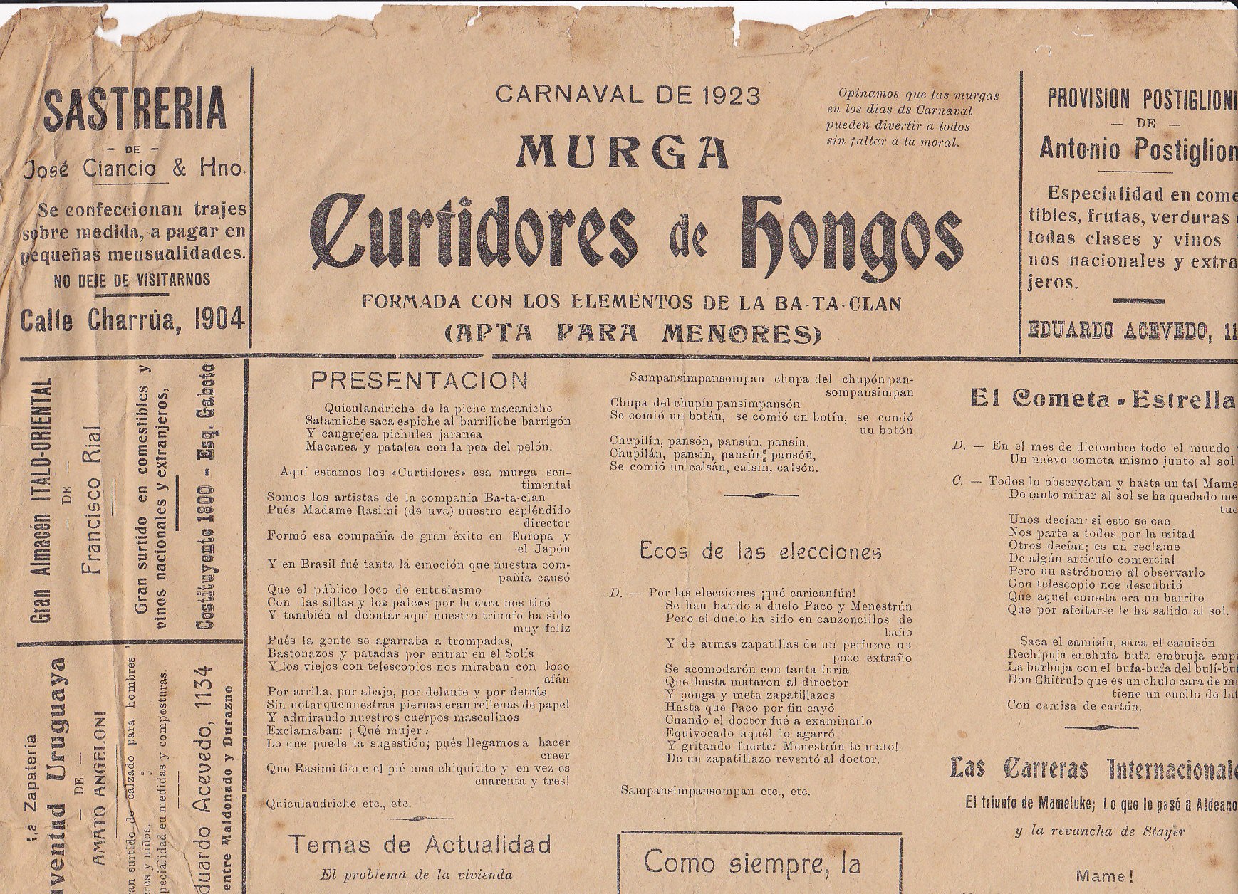 texto de Curtidores de hongos 1923